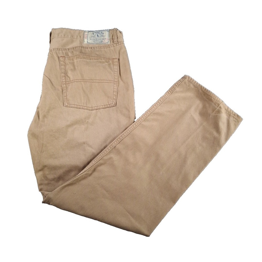 Polo Ralph Lauren Denim Jeans Mens 38x31 Tan 100% Cotton RN 41381